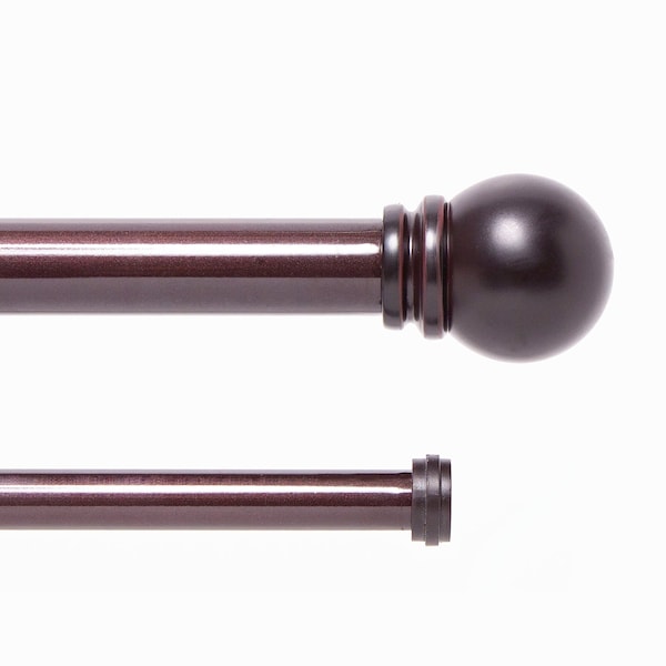 Kenney Mfg Kenney Hamlin 1" Premium Decorative Window Double Curtain Rod, 66-120", Weathered Brown KN85062V1 - main